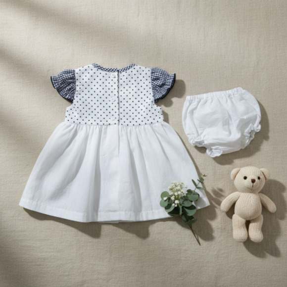 New Baby Girl Dress Set with matching headband underwear size 3 to 6 months - Picture 3 of 3